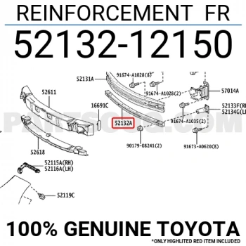 Toyota Corolla Hatchback (2020 Yılında Çıkan Kasa) Ön Tampon Demiri Alt (Oem No: 5213212150)