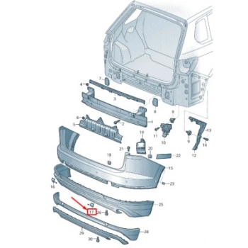 Volkswagen Touareg 2019-2023 Arka Tampon Çeki Demir Kapağı Sağ (Oem No: 760807450A2Zz)