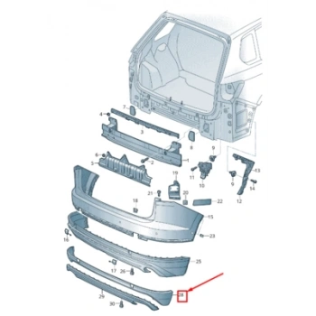 Volkswagen Touareg 2019-2023 Arka Tampon Karlık  (Oem No: 760807521Agru)