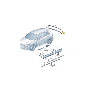 Volkswagen Tiguan 2017-2020 Tampon Nikelajı Arka Sağ (Oem No: 5Na8538422Zz)
