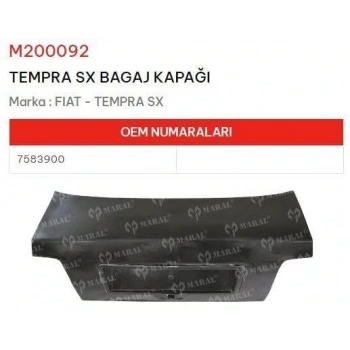 Tempra 1990-1996 Sedan Bagaj Kapağı Oem No (7583900)