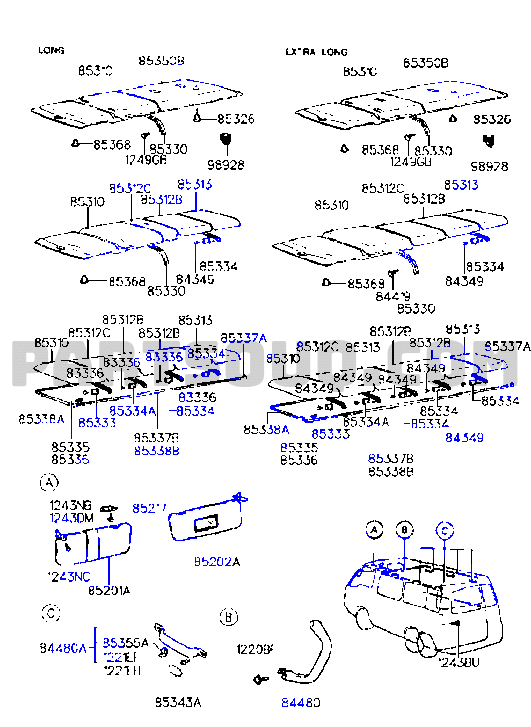 Hyundai H100 KMY Tavan Tutma Kolu Üst Oem No (8448043311AR)