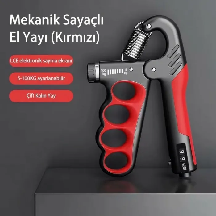 Gudli Ayarlanabilir Elektronik El Egzersiz Aleti Kavrama Gücü Ön Kol Antrenörü (5-100 kg)