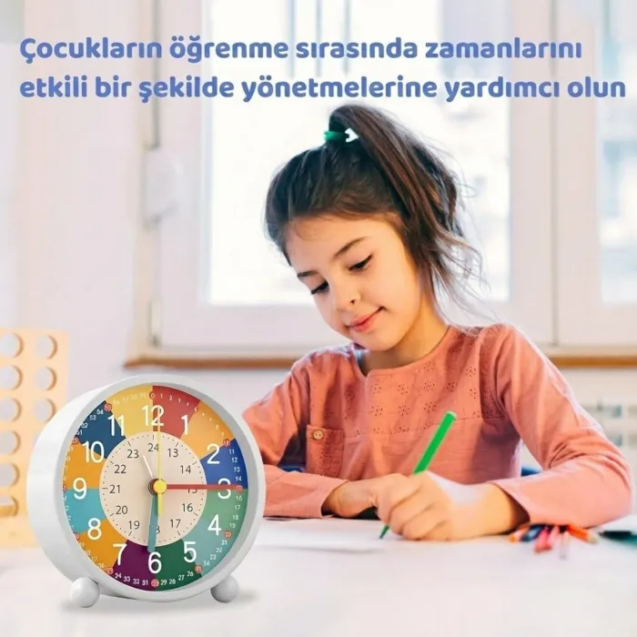 Gudli Çocuklar İçin Sessiz Analog Çalar Saat Zaman Öğretici