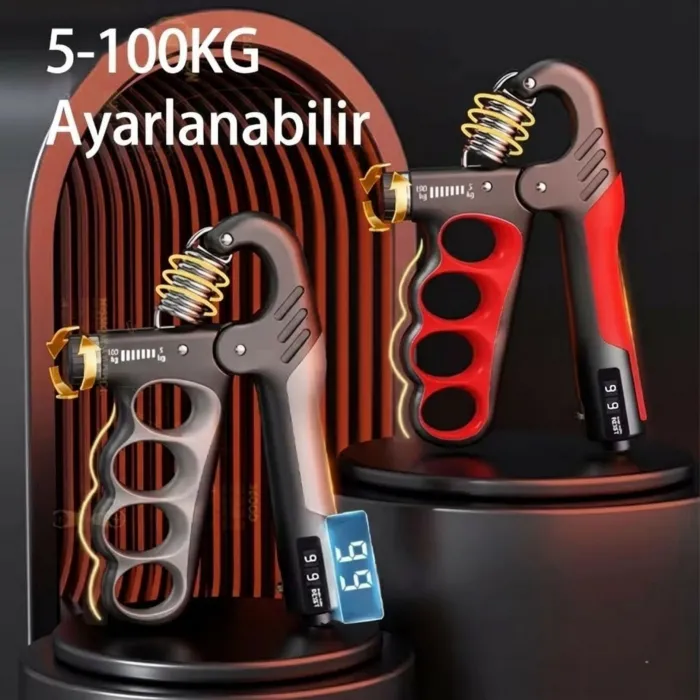 Gudli Ayarlanabilir Elektronik El Egzersiz Aleti Kavrama Gücü Ön Kol Antrenörü (5-100 kg)