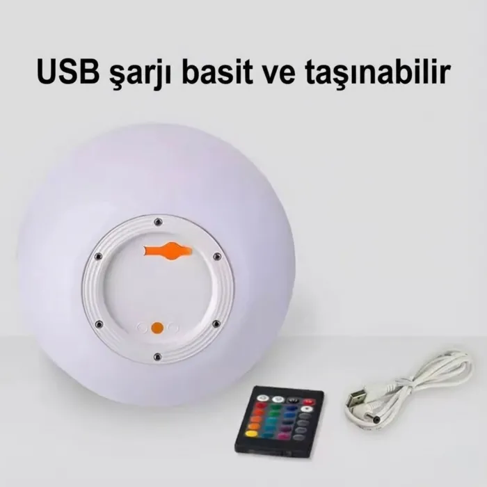 Gudli Modern RGB 25cm Küre Zemin Lambası Uzaktan Kumandalı IP66 İç Dış Mekan Aydınlatma