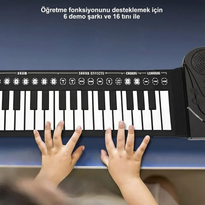 Gudli 49 Tuşlu Katlanabilir Slikon Piyano Taşınabilir, Hafif ve Çok Fonksiyonlu Dijital Piyano
