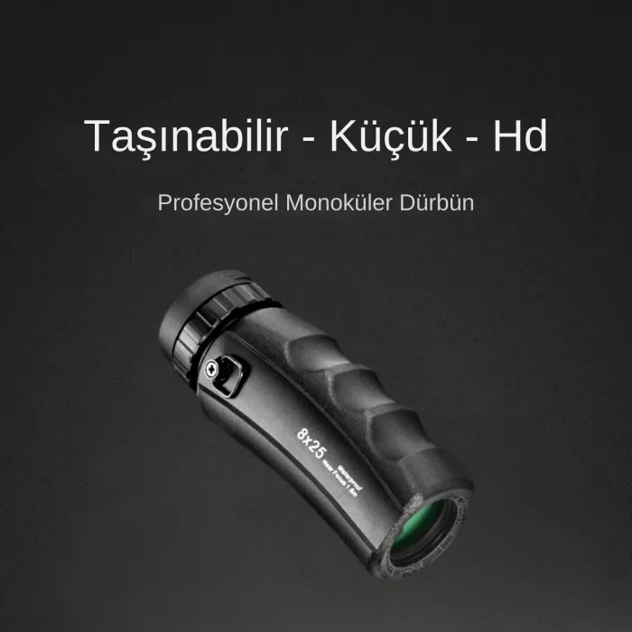 Gudli 8x25 Mini Monoküler Dürbün BK7 Prizma, HD Görüntü, Su Geçirmez