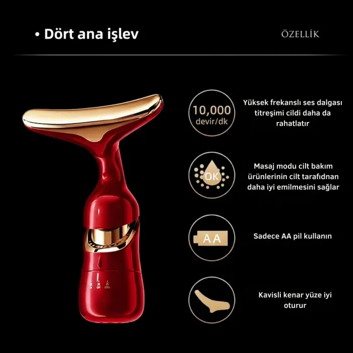 Gudli 3’ü 1 Arada Akıllı Yüz, Boyun ve Göz Masaj Aleti