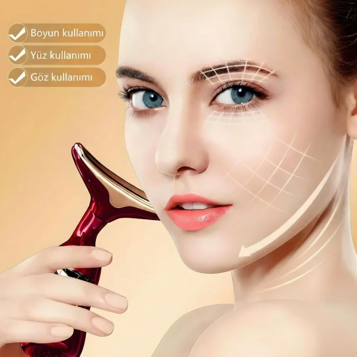 Gudli 3’ü 1 Arada Akıllı Yüz, Boyun ve Göz Masaj Aleti