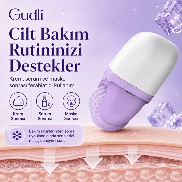 Gudli Ice Face Roller Çift Başlı Buzlu Yüz Masaj Aleti Canlandırıcı Sıkılaştırıcı