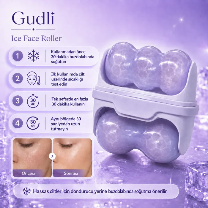Gudli Ice Face Roller Çift Başlı Buzlu Yüz Masaj Aleti Canlandırıcı Sıkılaştırıcı