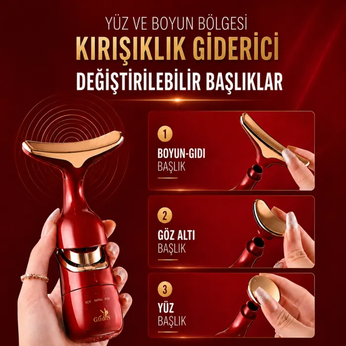 Gudli 3’ü 1 Arada Akıllı Yüz, Boyun ve Göz Masaj Aleti