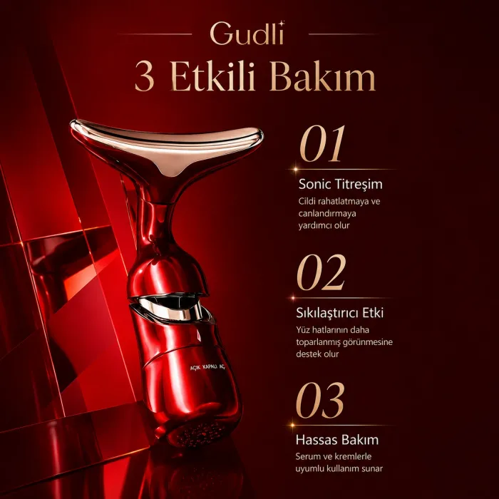 Gudli 3’ü 1 Arada Akıllı Yüz, Boyun ve Göz Masaj Aleti