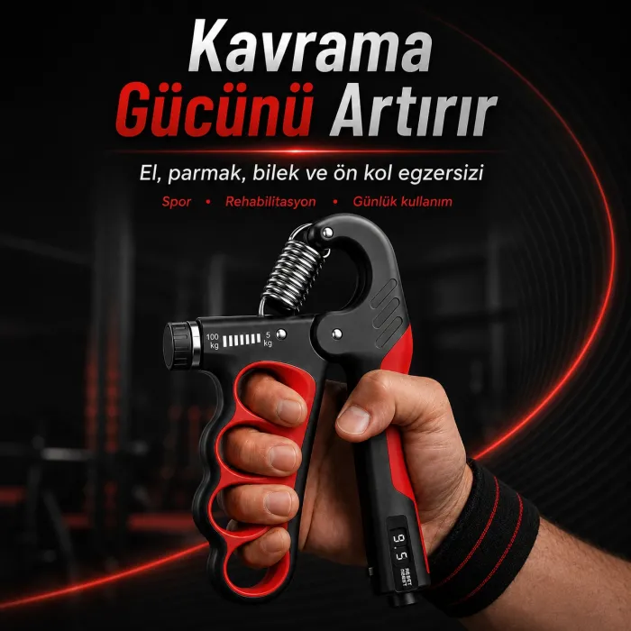 Gudli Ayarlanabilir Elektronik El Egzersiz Aleti Kavrama Gücü Ön Kol Antrenörü (5-100 kg)