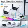 Gudli PS5 Soğutmalı Dikey Stand RGB Işıklı Dual Controller Şarj İstasyonu
