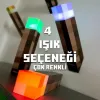 Gudli Minecraft Tarzı LED Meşale Lamba Çok Renkli USB Şarjlı Duvar Masa Lambası