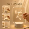 Gudli LED Işıklı Yazı Çizim Panosu USBli, Silinebilir, Dekoratif Gece Lambası