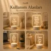 Gudli LED Işıklı Yazı Çizim Panosu USBli, Silinebilir, Dekoratif Gece Lambası