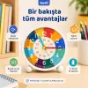 Gudli Çocuklar İçin Sessiz Analog Çalar Saat Zaman Öğretici