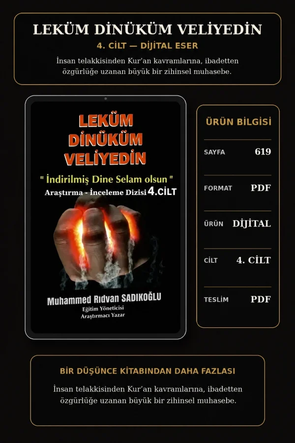 LEKÜM DİNİKÜM VELİYEDİN 4. Cilt (Dijital)