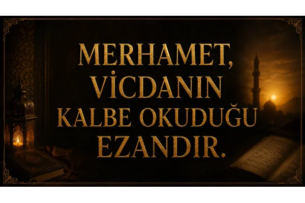 MERHAMET, VİCDANIN KALBE OKUDUĞU EZANDIR.