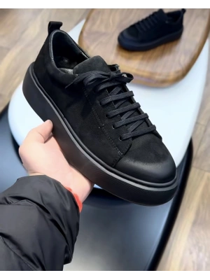 Siyah nubuk sneakers 3044