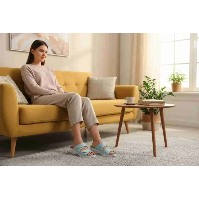 Kadın Anatomik Konfor Terliği 301 - BABY MAVİ