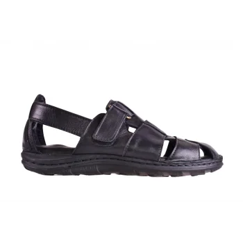 Erkek Deri Sandalet 011-0023 - SİYAH