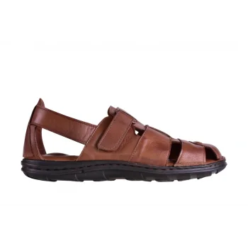 Erkek Deri Sandalet 011-0023 - KAHVE