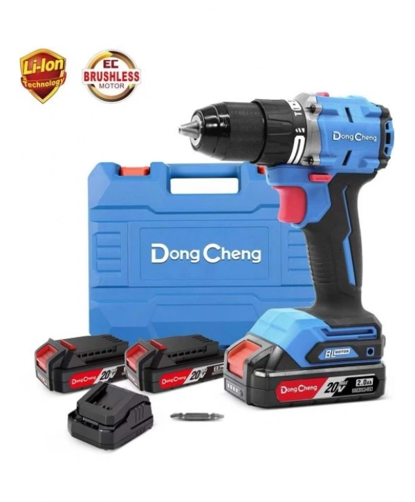 Dong Cheng DCJZ 20160i 20v 4Ah Darbeli Kömürsüz Motor Şarjlı Matkap