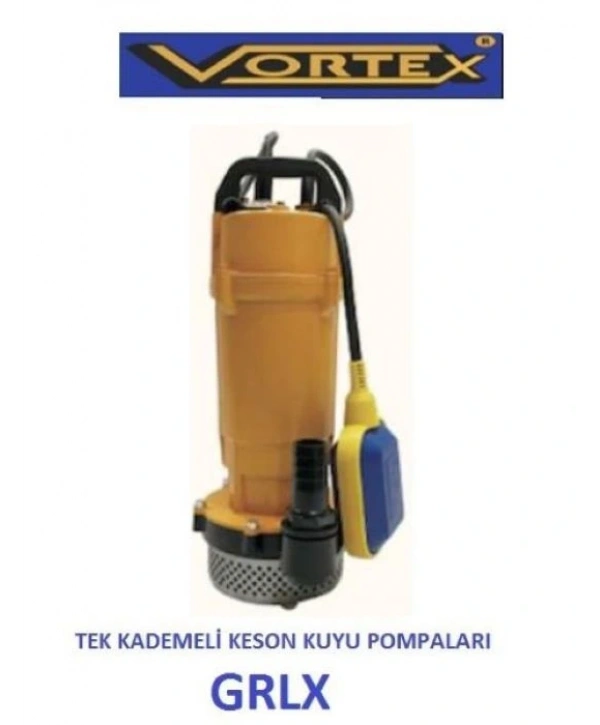 Vortex GRLX 050 M 0.50Hp Tek Kademeli Flatörlü Keson Kuyu Dalgıç Pompası