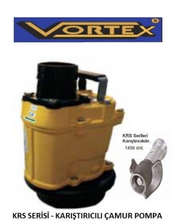 Vortex KRS 46 8HP 380V 4 Çıkışlı Krom Açık Fanlı Karıştırıcılı Dalgıç Pompa