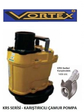 Vortex KRS 34 5.5HP 380V 3 Çıkışlı Krom Açık Fanlı Karıştırıcılı Dalgıç Pompa