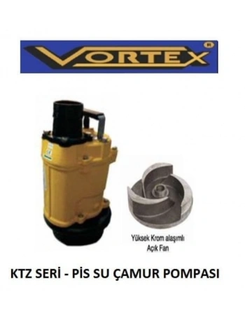 Vortex KTZ 315 2HP 380V 3 Çıkışlı Krom Açık Fanlı Dalgıç Pompa