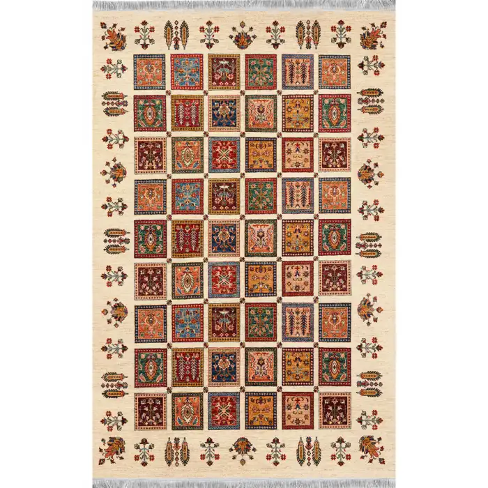 Renkli Etnik Desen Dijital Baskı Kilim