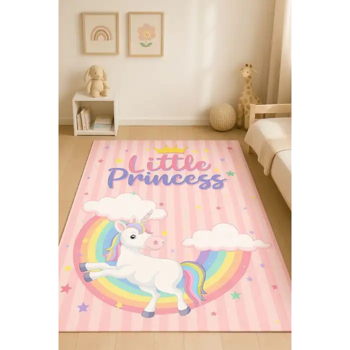 Gökkuşağı Unicorn Çocuk Odası Halısı