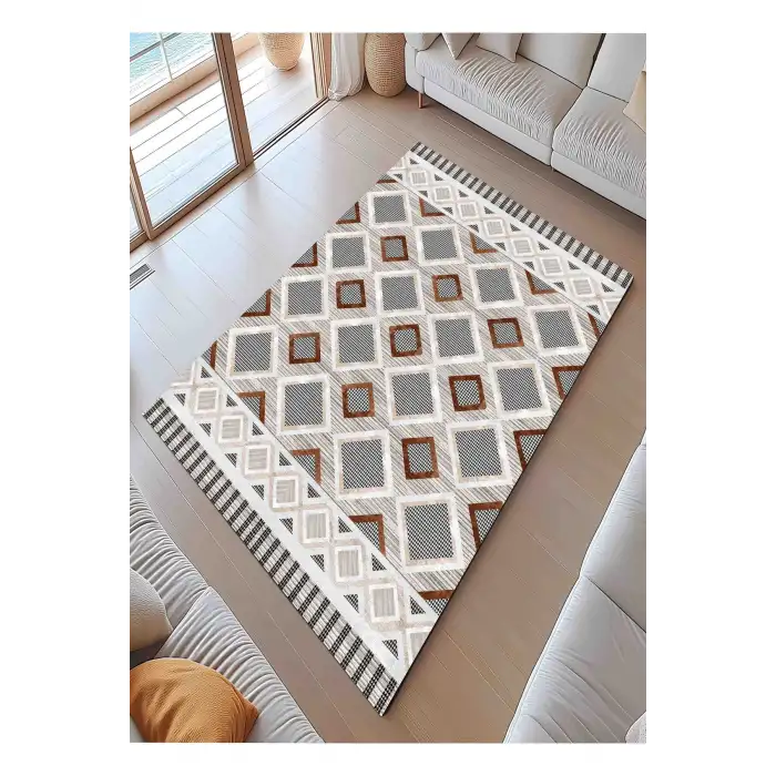 Kazayağı Detay Baklava Desen Dekoratif Kilim Modern Halı