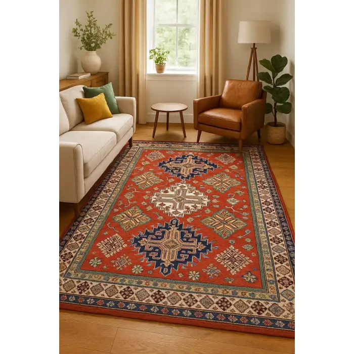 Geleneksel Motifli Desen Modern Halı Dekoratif Kilim