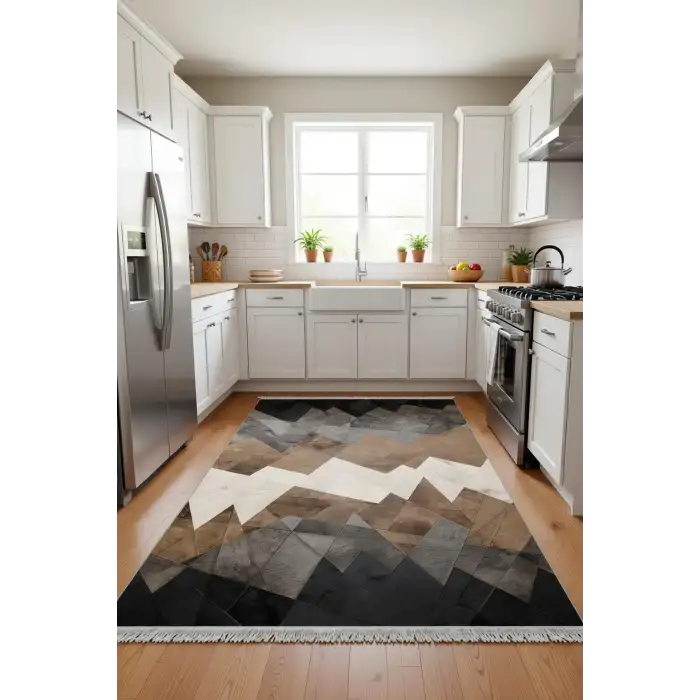 Deri Görünümlü Tasarım Modern Halı Dekoratif Kilim