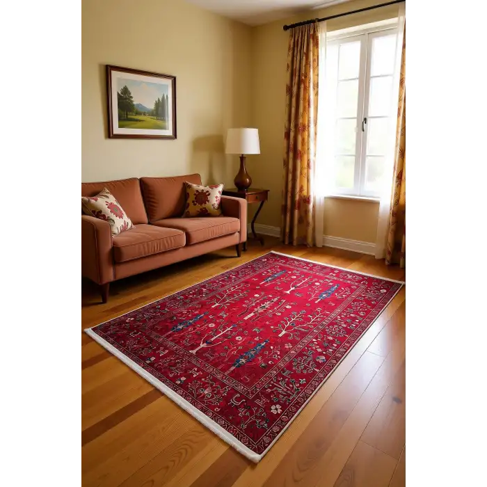Blghome Renkli Vintage Desen Modern Halı Dekoratif Kilim
