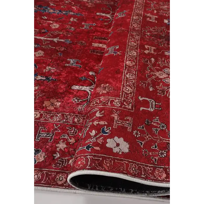 Blghome Renkli Vintage Desen Modern Halı Dekoratif Kilim