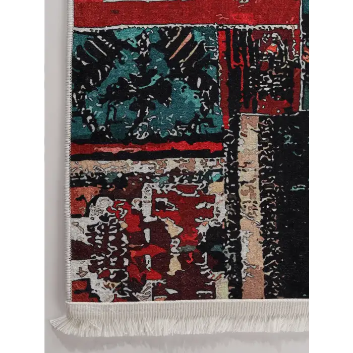 Blghome Renkli Patchwork Desen Modern Halı Dekoratif Kilim