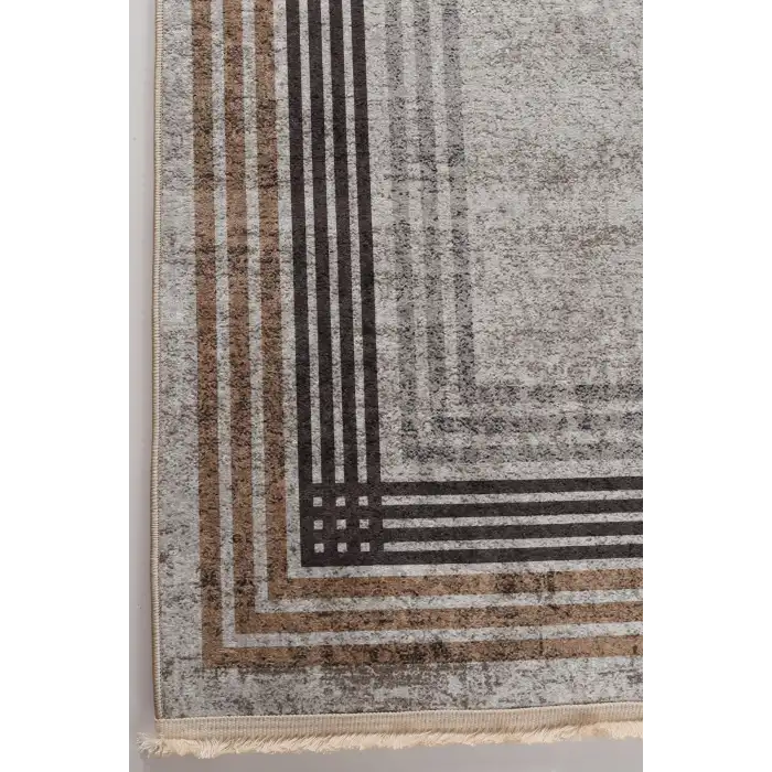 Blghome Renkli Çerçeveli Modern Halı Dekoratif Kilim