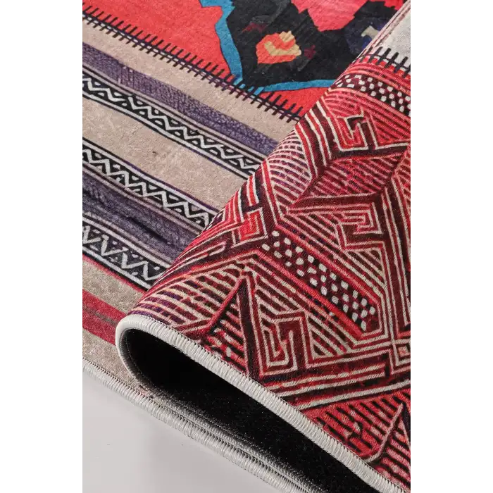 Blghome Çok Renkli Patchwork Desen Modern Halı Dekoratif Kilim