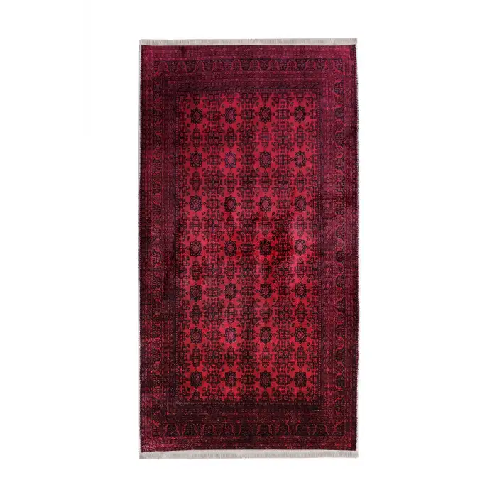 Bordo Otantik Desenli Bambu Kilim | 1008