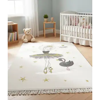 Sevimli Balerin ve Kuğucuk Çocuk Odası Halısı