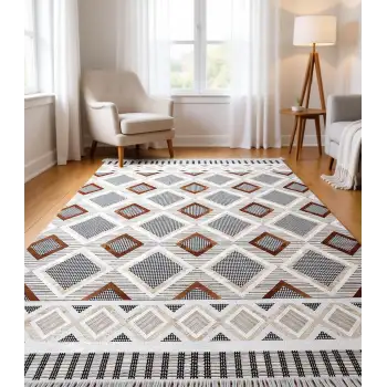 Kazayağı Detay Baklava Desen Dekoratif Kilim Modern Halı