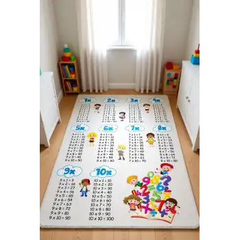 Çarpım Tablosu Eğitici Çocuk Odası Halısı