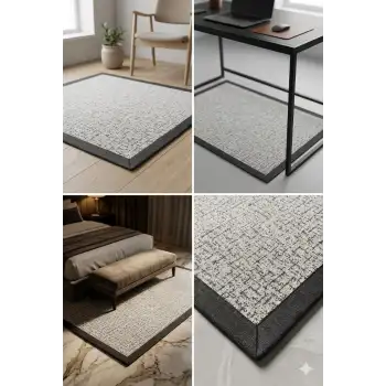Bordürlü Sisal Halı 6001 Kemik-Antrasit | Yıkanabilir | BLG Home